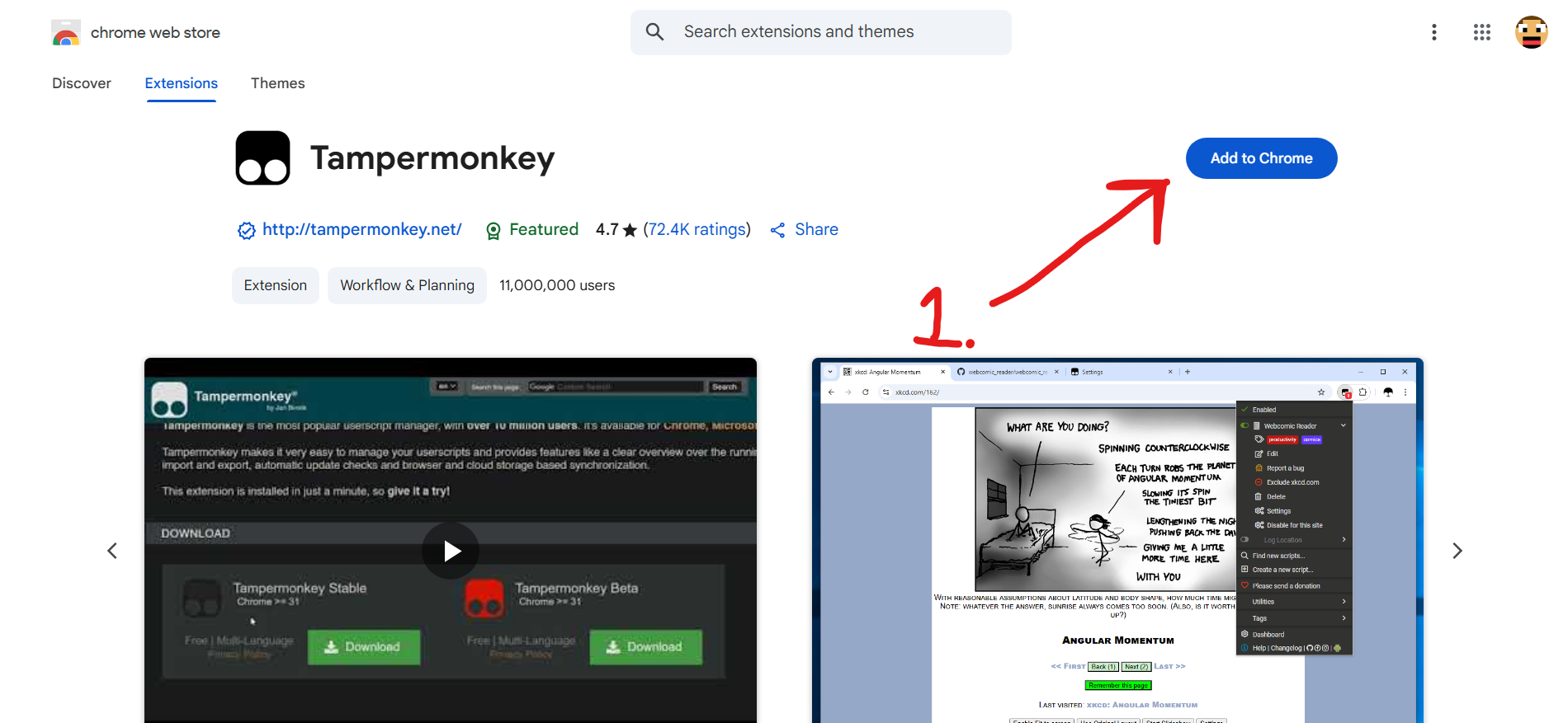 Install TamperMonkey for Chrome