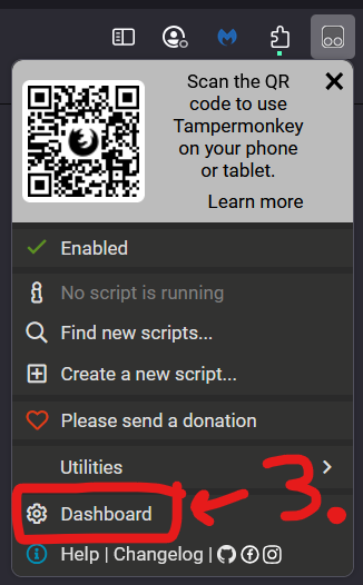 Open Dashboard Firefox
